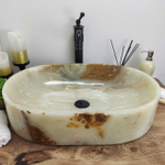 Каменная раковина из оникса Oval Green Big OY-00810 (60*40*15см)
