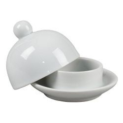 Масленка икорница 30 мл d5,5 см с крышкой белая фарфор P.L. Proff Cuisine