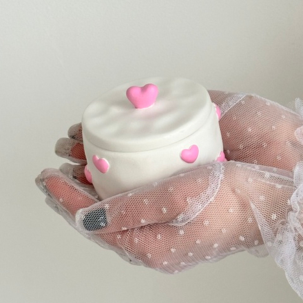 Свеча с розовыми сердцами