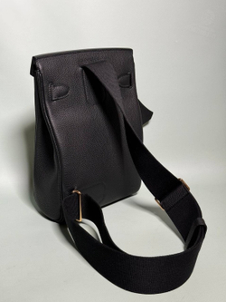 Нагрудная сумка слинг Hermes Kelly (Messenger) чёрная