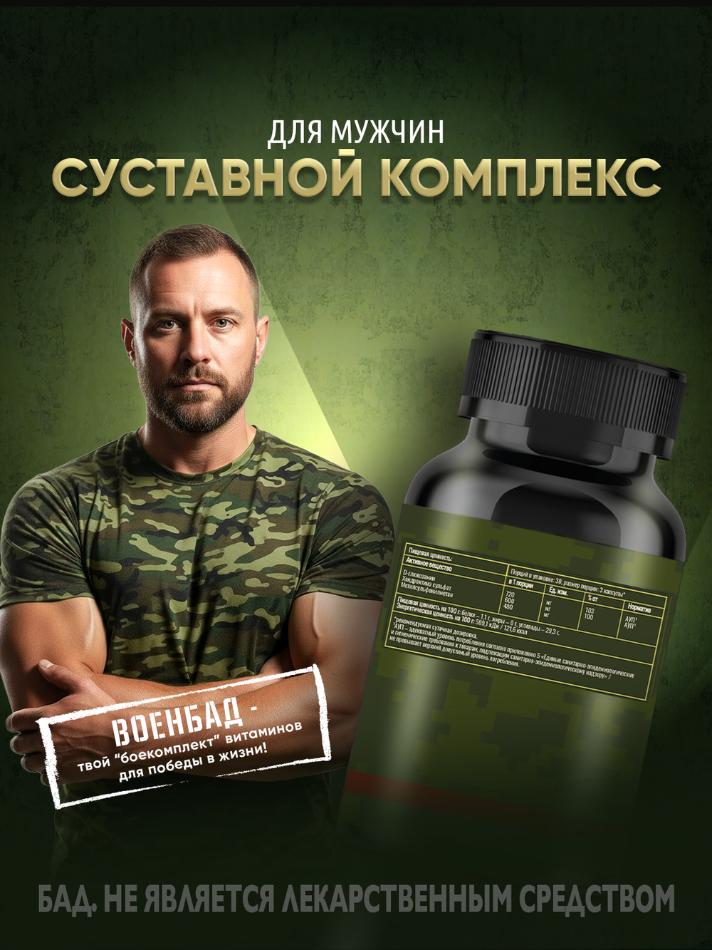 Суставной комплекс: Глюкозамин + хондроитин + МСМ, 90 капсул