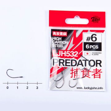 Крючки Lucky John PREDATOR LJH532 №8, 6 шт.
