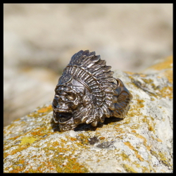 Кольцо мужское "Вождь" латунь , печатка для мужчин