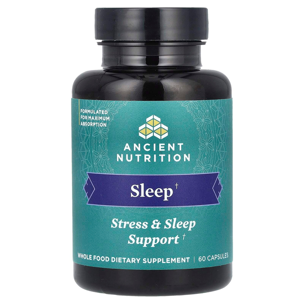 Ancient Nutrition, Поддержка сна, стресса и сна, 60 капсул