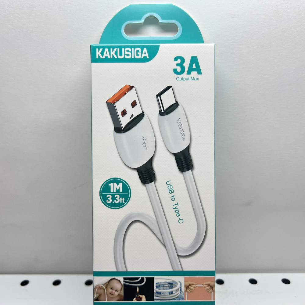 KSC-951 провод USB - TypeC 3A (белый)
