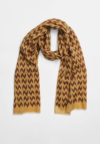 Шерстяной палантин SOROKONOZHKA OCHRE 68х190