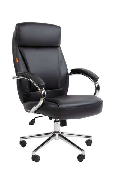 Офисное кресло Chairman 794 Россия хром экокожа черная