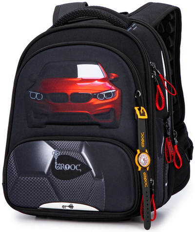 Ранец GROOC 9-141 + пенал + мешок + часы