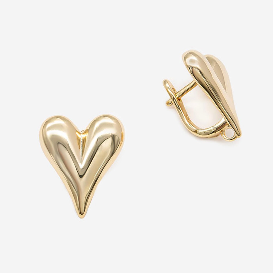 Швензы "Сердце" 18*15,2мм, позолота