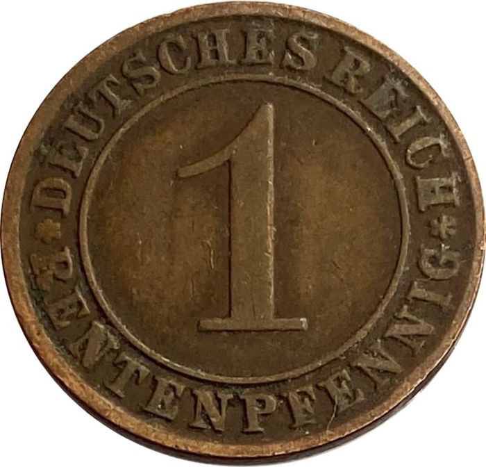 1 рентенпфенниг 1924 Германия "A"