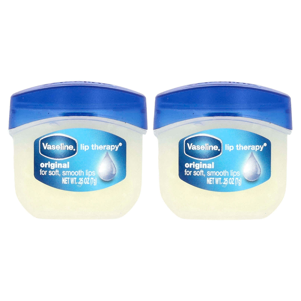 Vaseline, Lip Therapy®, оригинальный бальзам для губ, 2 шт. В упаковке, 7 г (0,25 унции)