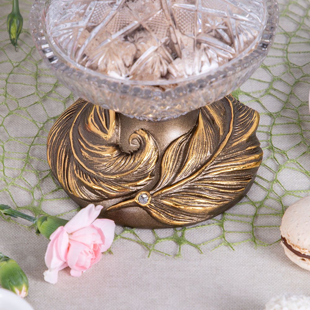 Сахарница стеклянная с крышкой Боа Бронза