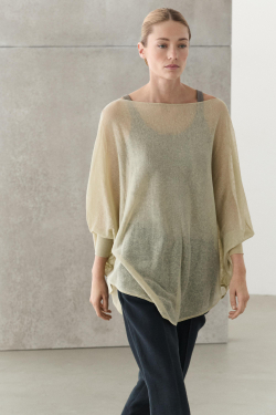 Massimo Dutti Свитер-накидка из смесового льна, песочный