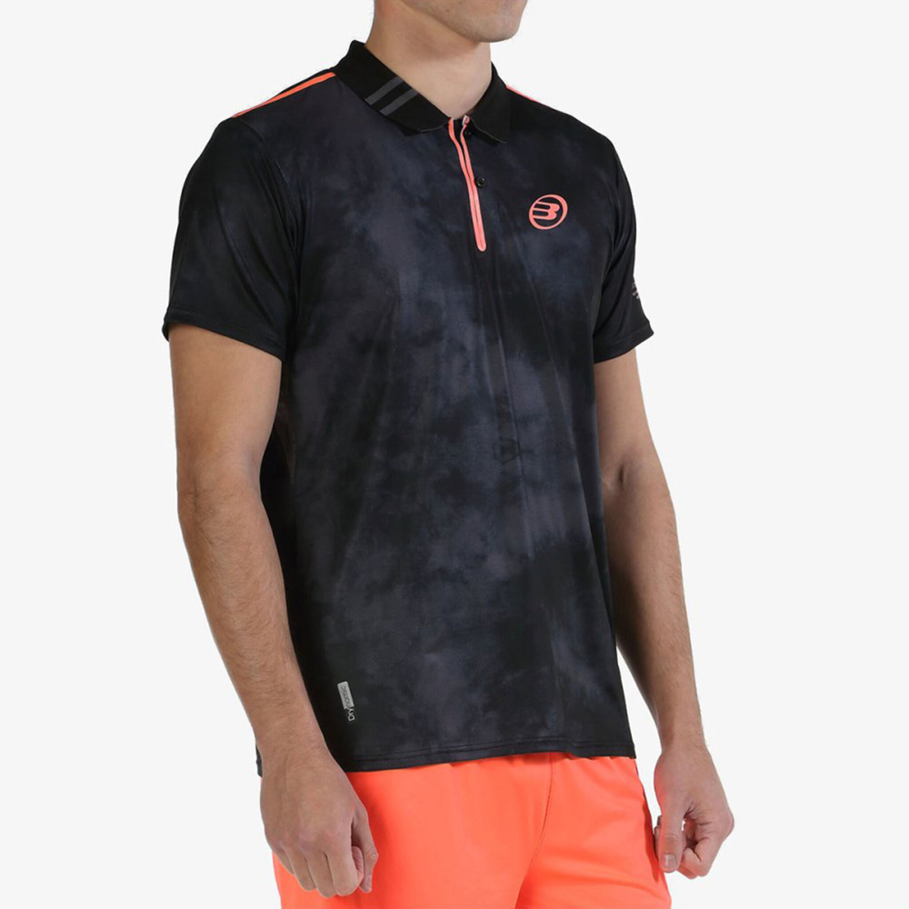 Мужское теннисное поло Bullpadel Molla Polo Men - Black, Orange