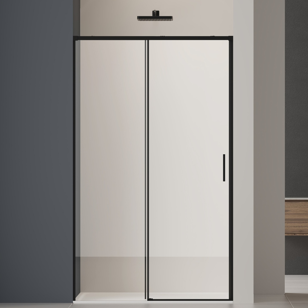 Душевая дверь Софт 2 (Soft 2) VDS-3SO2140CLB, 1400, черный, стекло прозрачное