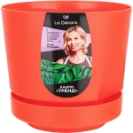 Кашпо для цветов пластиковое 0,8л d-12 см «Тренд» с поддоном Апероль