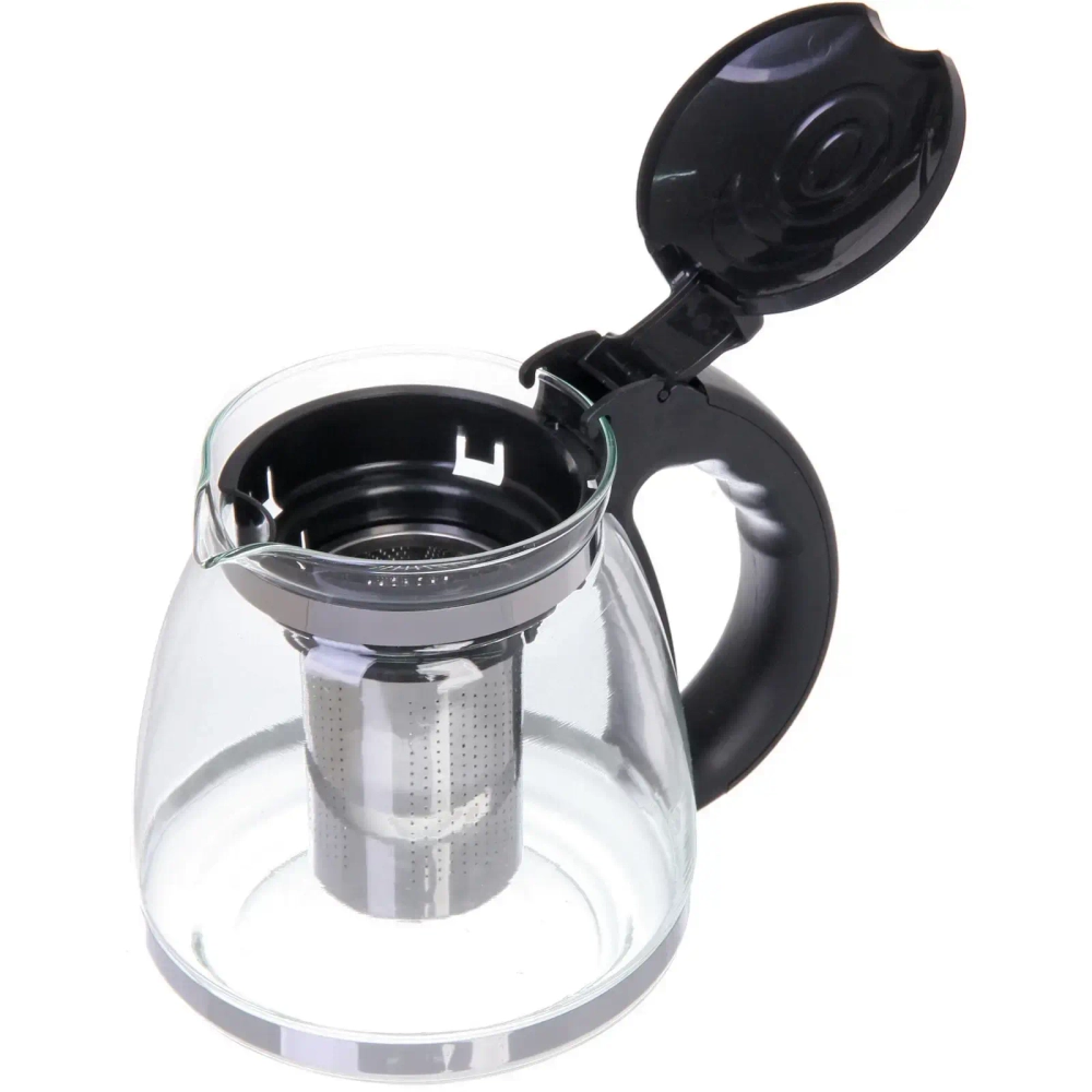 Чайник заварочный стеклянный 1500мл «Элегант», цвет черный