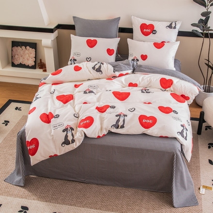 Комплект постельного белья на резинке Делюкс Сатин 100% хлопок «Собачьи сны»