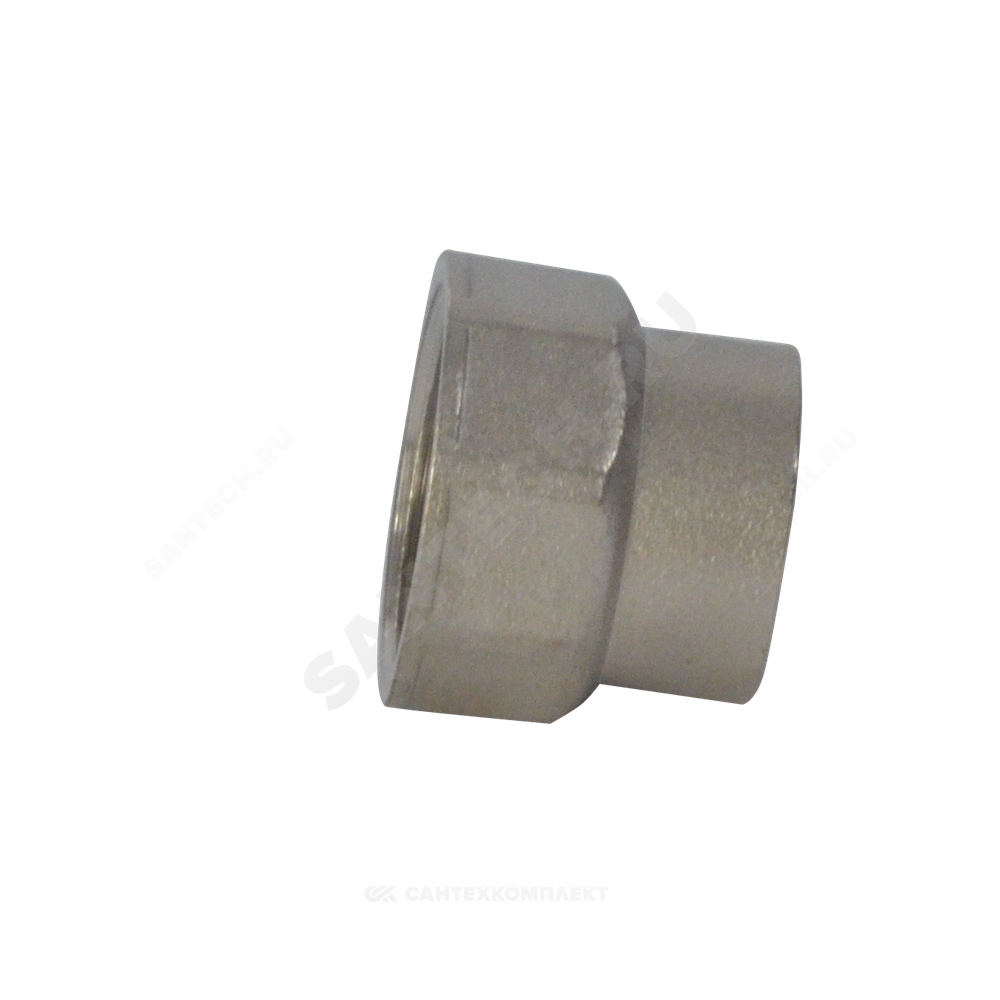 Муфта латунь никель переходная Ду 32х15 (1 1/4"х1/2") ВР/ВР RTP (РосТурПласт) 25174