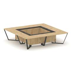 Steel Meet Стол переговорный квадратный KM-PR.B.SP-16K Тиквуд Светлый/Графит Глянец/Металл Антрацит