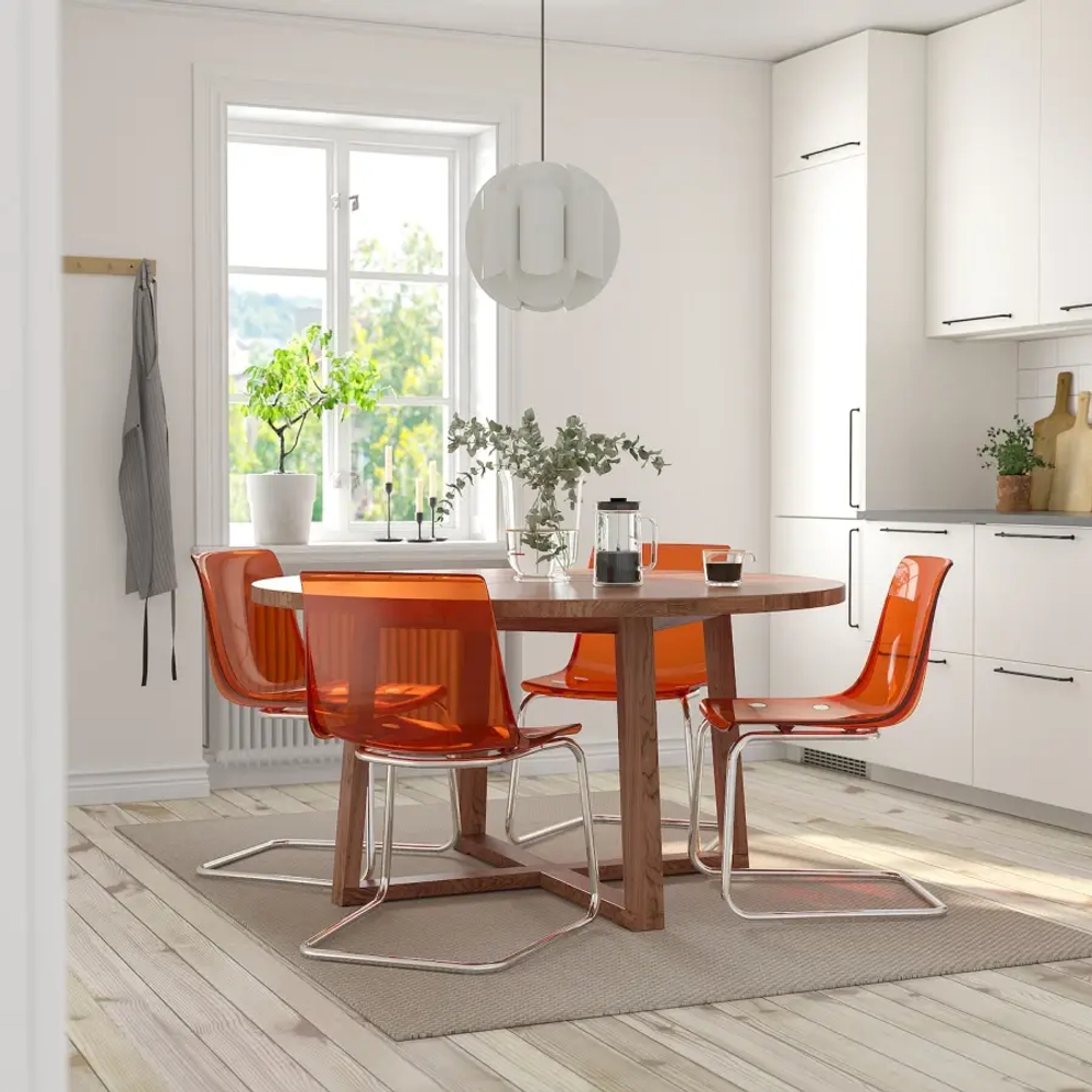 Обеденный набор - MÖRBYLÅNGA/TOBIAS IKEA/МЕРБИЛОНГА/ТОБИАС ИКЕА,145 см, коричневый/оранжевый