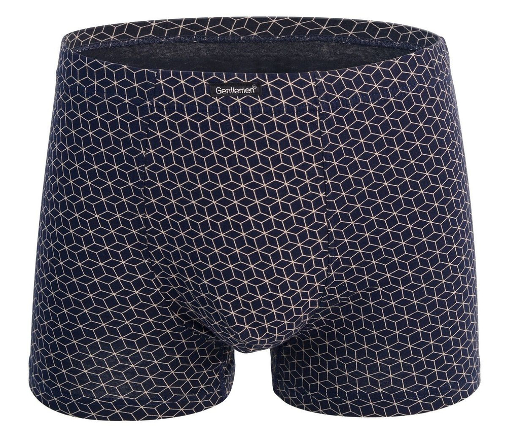 Мужские трусы-боксеры с геометрическим принтом (Размер: L) (Цвет: темно-синий)