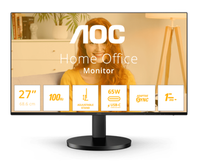 Монитор 27" AOC Q27B3CF2/01 IPS 2560x1440 100Hz 1мс 350кд/м 1300:1 1xHDMI 1x 2xUSB3.2 1xUSB-C 2x2W