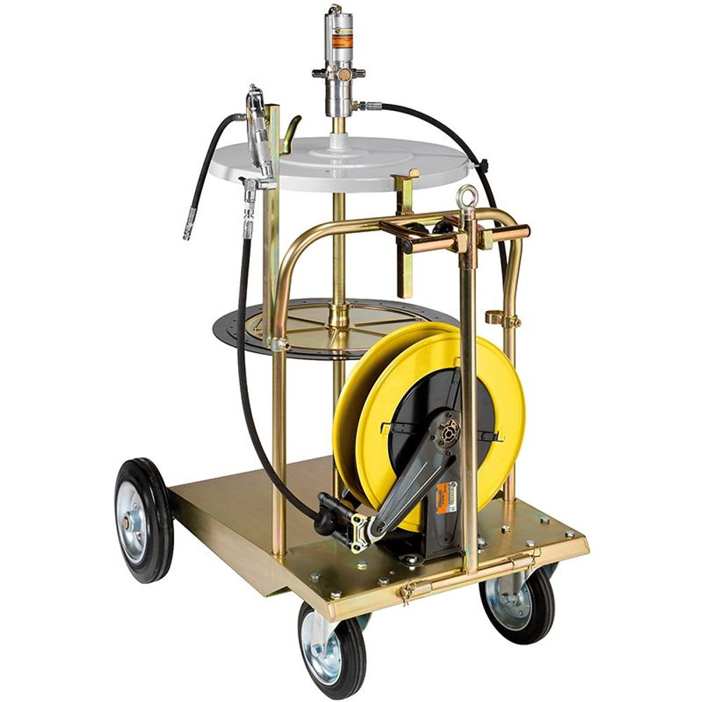 Передвижной комплект для раздачи смазок из бочек 180-220 кг., с насосом 75:1 и катушкой 12 м., ECODORA (Италия)