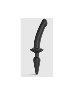 Черный двусторонний фаллоимитатор Strap-On-Me Dildo Plug-In Switch size S