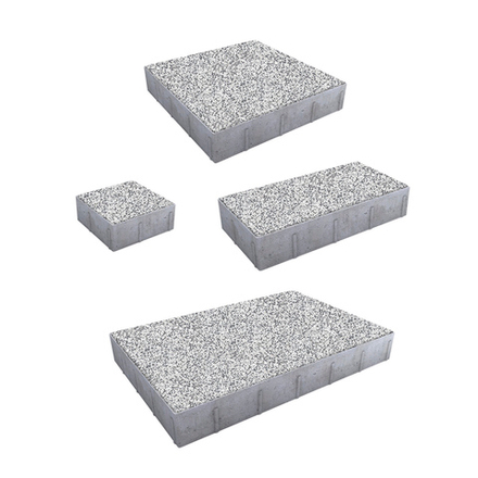 Тротуарная плитка ГРАНДО - Стоунмикс Белый с черным, комплект из 4 видов плит