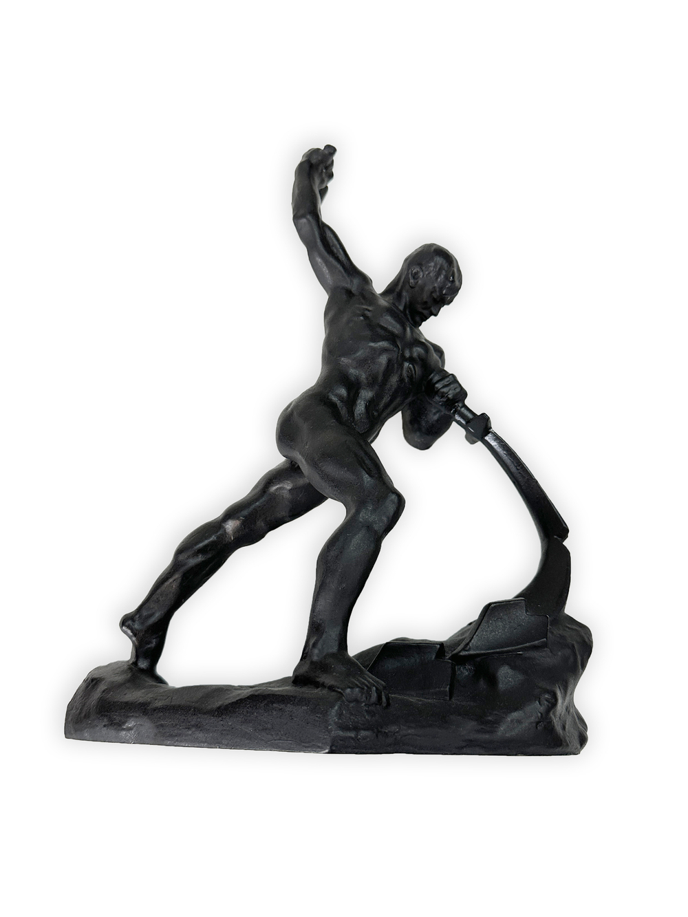 Скульптура «Перекуем мечи на орала!». Скульптур Е.В. Вутетич. 1960 г. Силумин, литьё. СССР.