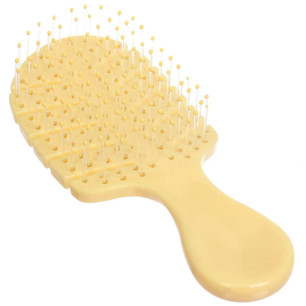 Расческа массажная продувная «ЛОТОС», цвет желтый, 6,3*14см (пластиковая коробка)