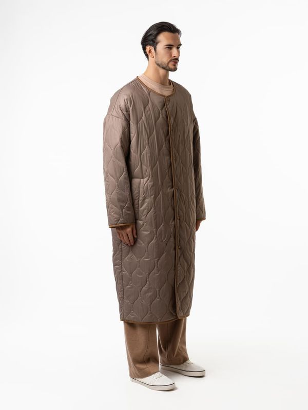 Куртка стежка длинная песочная - фото 1