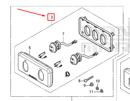 32320-ZVL-003 PANEL ASSY, POWER TRIM-TILT SWITCH (TWIN)