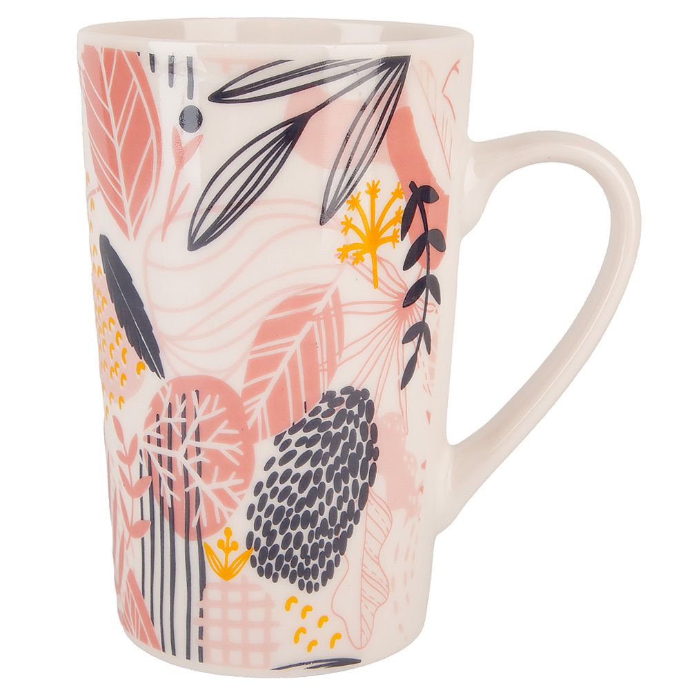 Кружка "Floristry" v=380мл (фарфор) (min12) (транспортная упаковка)