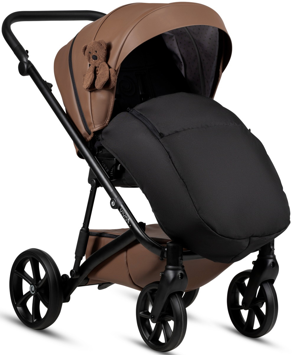 Детская коляска Tutis Viva 6 Plus Teddy 4 в 1 с автокреслом Elo Lux EduSky Black и базой 1612110 Biscuit