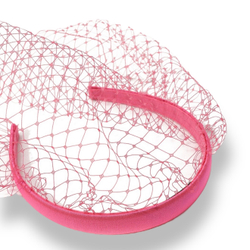 Вуаль розовая на тонком ободке