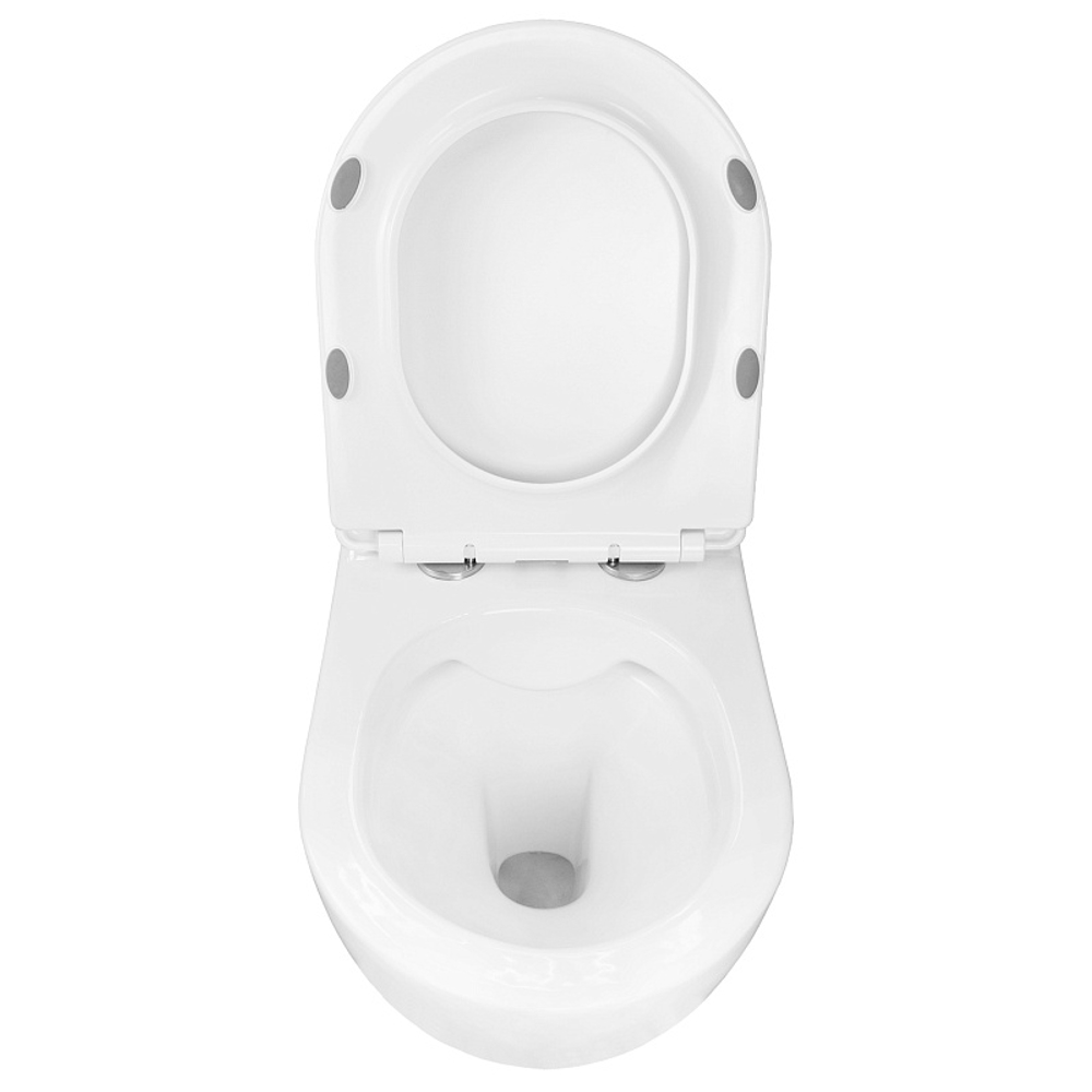 Сет: Инсталляция LORANTO prestige + Унитаз подвесной Azario Fatto безободковый, система смыва "Торнадо", c быстросъемным сиденьем микролифт + Кнопка к инсталляции Loranto Prestige Line, хром матовый (4551+AZ-1049WS+7521)