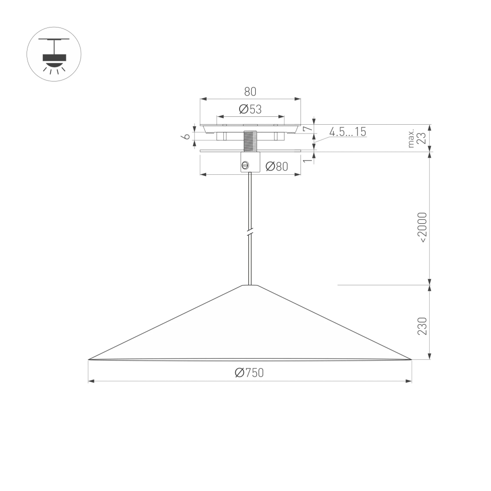 Светильник SP-MAKOTO-R750-14W Warm3000 (WH, 36 deg, 230V, TRIAC) (Arlight, IP20 Металл, 3 года) 054409