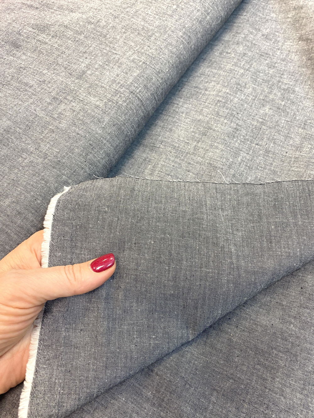 Ткань 100% хлопок-джинс-тонкая (Италия) ш-110см 1м