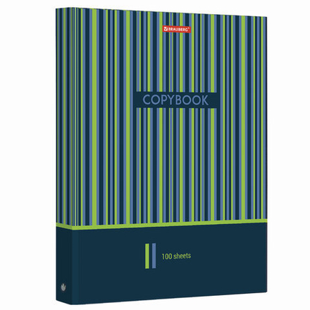 Тетрадь на кольцах БОЛЬШОГО ФОРМАТА (225х300 мм) А4, 100 л., обложка картон, клетка, глянцевая ламинация, BRAUBERG, "Полосы", 403273