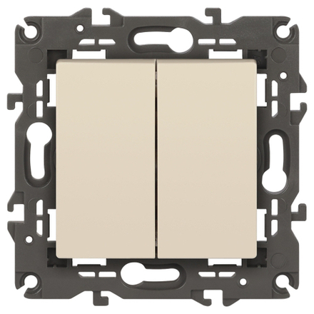 14-1106-02 ЭРА Переключатель двойной, 10АХ-250В, IP20, Эра Elegance, сл.кость