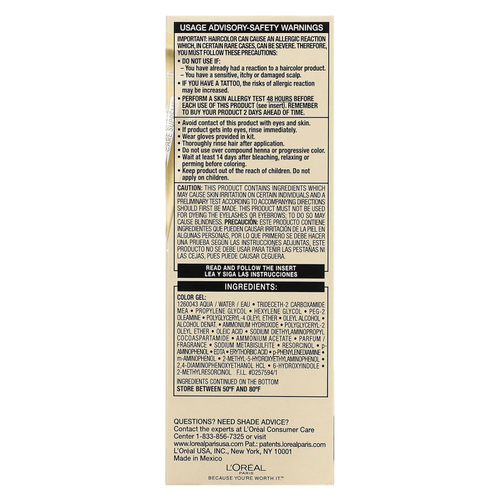 L'Oréal, Superior Preference, яркий, не выцветающий оттенок, 6 1/2 г (легчайший золотисто-коричневый), 1 нанесение