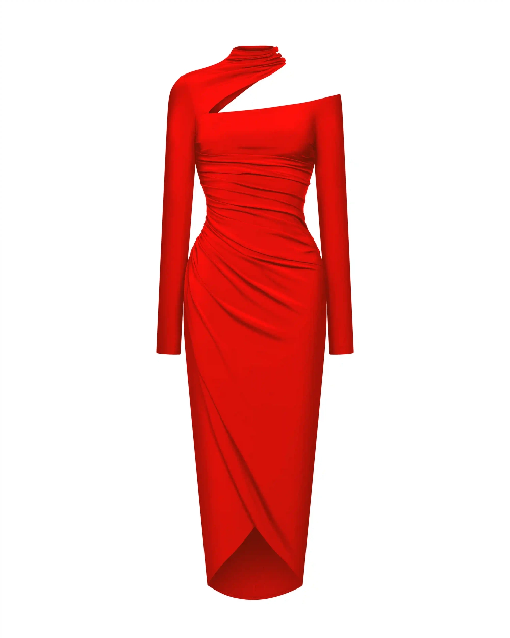 Jennifer midi, платье миди из красного бифлекса