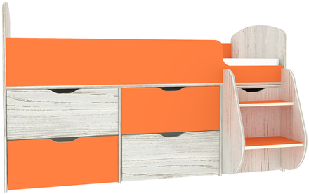 Кровать-чердак КарИВи Малыш 7 Винтерберг Оранжевый