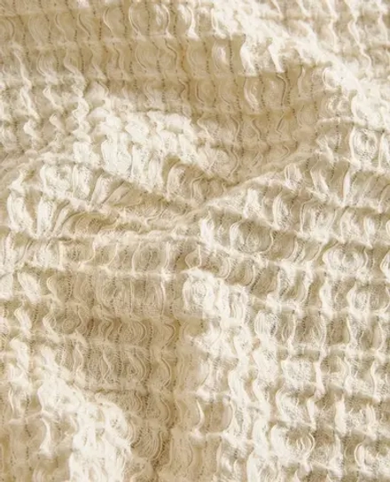 ZARA HOME ВАФЕЛЬНОЕ БАННОЕ ПОЛОТЕНЦЕ В ПОЛОСКУ, ПЕСОЧНЫЙ