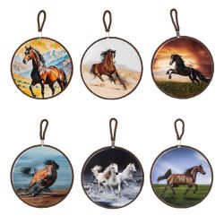 GAEM Декоративная подставка под горячее с подвеской "Лошадь", D 17 см, L17 W17 H0,5 см, 6в.