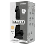 Черный фаллоимитатор 23,1см на присоске с мошенкой SilexD Premium Silicone Dildo 9" Model 3
