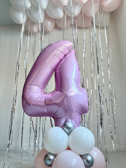 Воздушные шары на дождике для девочки, 4 годика №2915