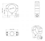 Кольца VECTOR Mark Medium на базу Picatinny, ø30 мм (4 винта), BH=11,0 мм